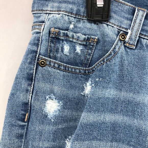 NY&C SOHO Distressed Curvy Boyfriend Stretch Denim Jeans Size 12 Women Stylish - Picture 2 of 12